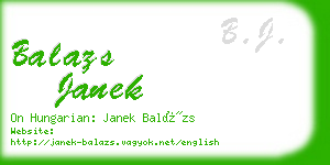 balazs janek business card